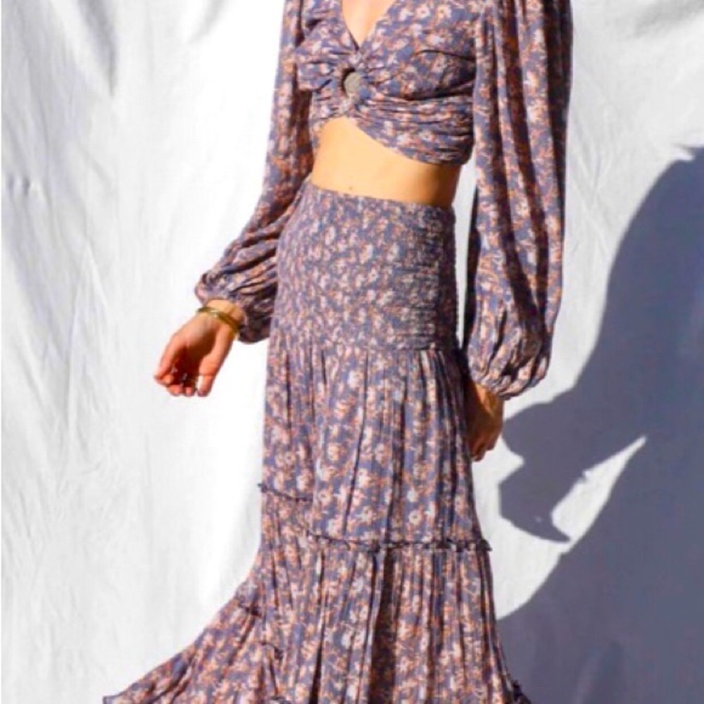 Jen’s Pirate Booty Rooftop Skirt Dress Wildflower Stonewash S NWT - Picture 2 of 6